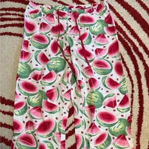 Nick & Nora Watermelon Print Pajama Pants - Pink and Green
